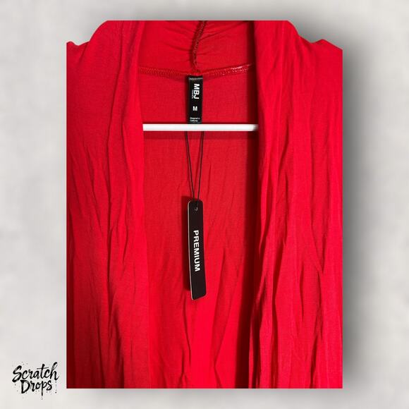 MBJ FASHION Dress Medium NWT 18x40 Long Sleeve Lightweight Red Outfit - Picture 2 of 4